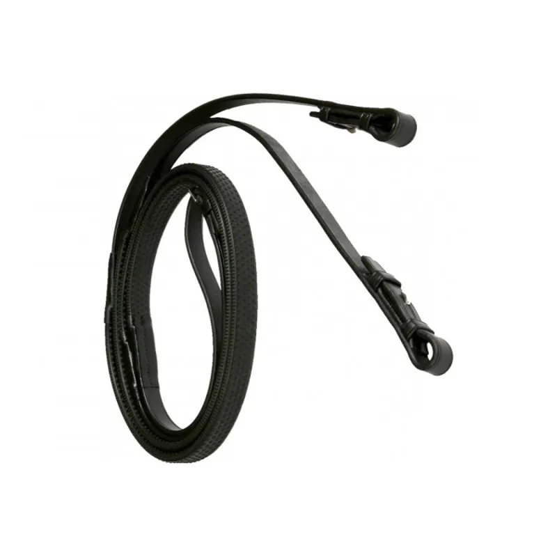 English Leather 5/8 Rubber Grip Reins Black
